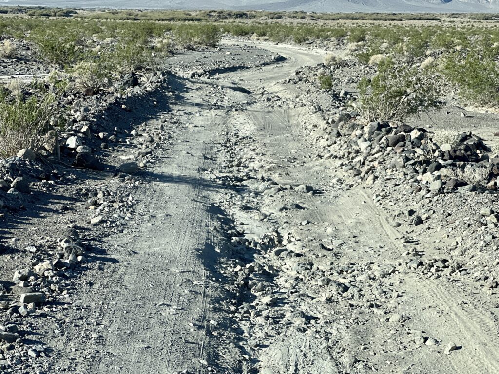 Rough, rocket dirt road into Death Valley.